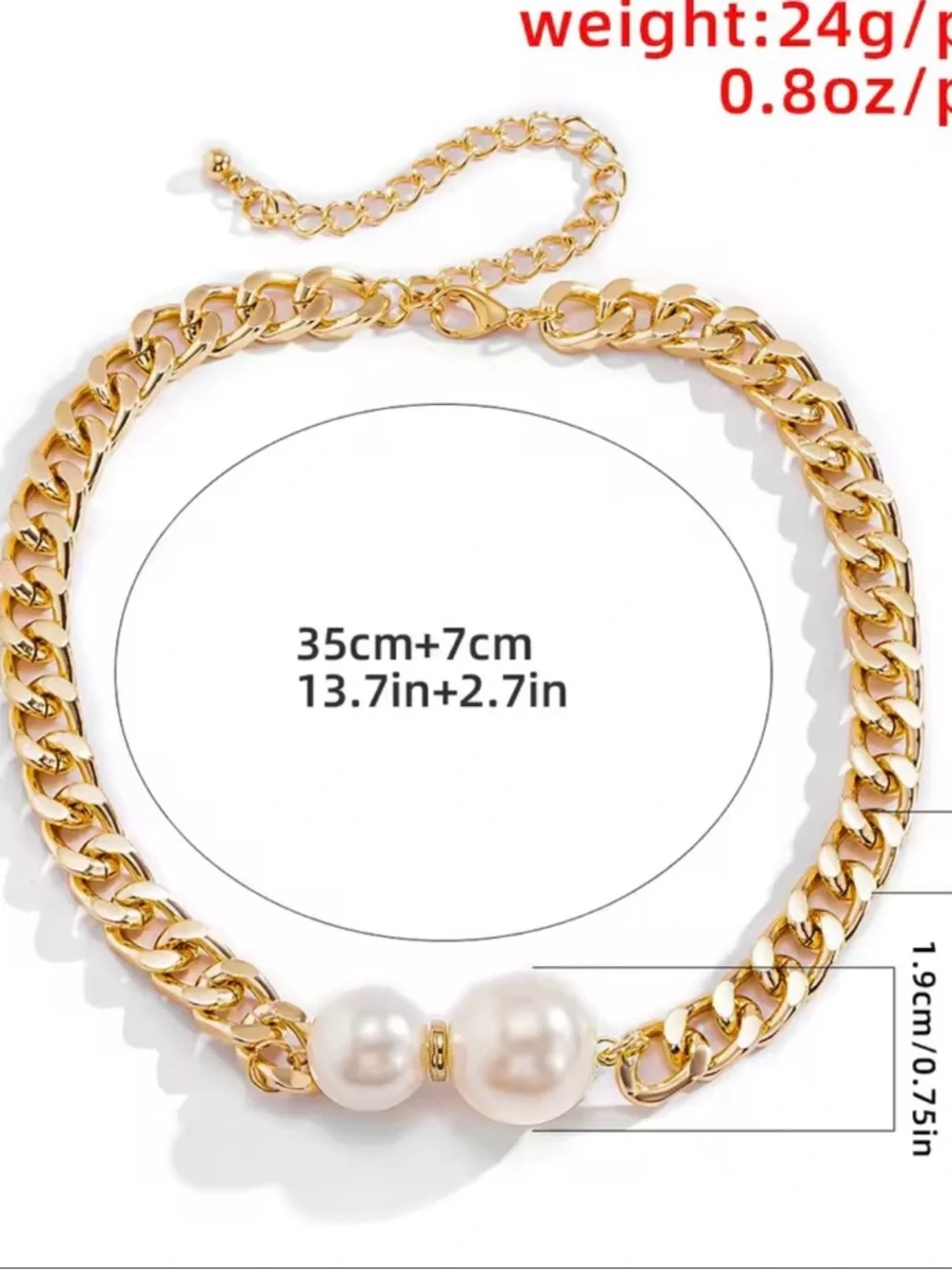 Anthropologie Gold Chain Choker with Pearl Duo